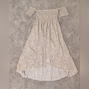 SHEIN Off-Shoulder Dress in Cream and Black Size L